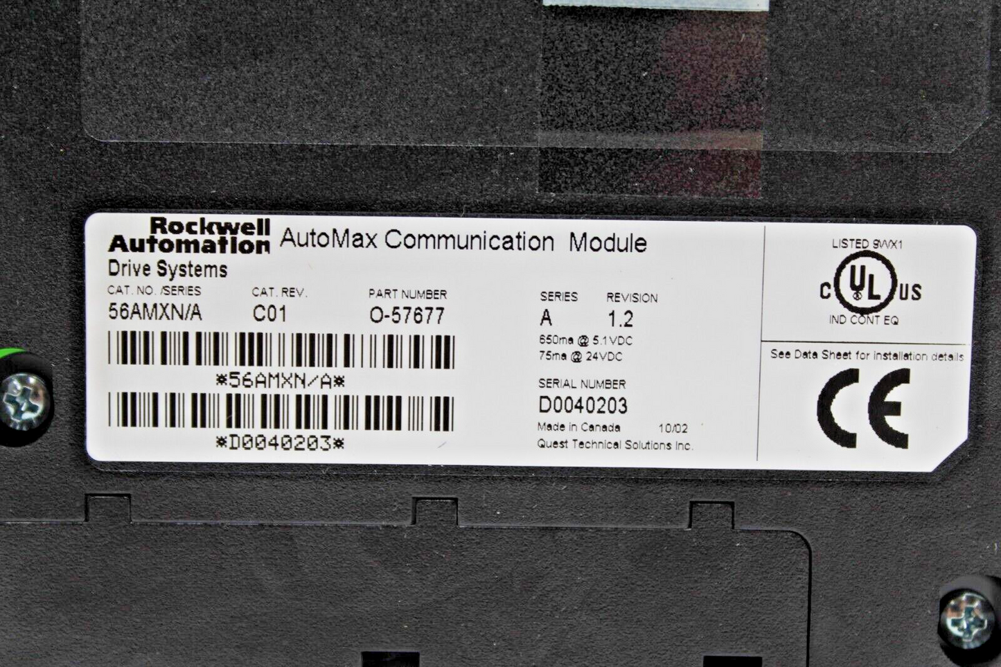 Allen-Bradley 56AMXN/A AutoMax Communication Module (No Cover)