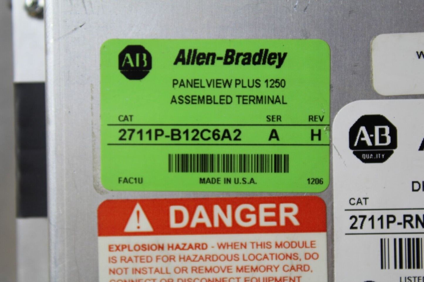 Allen-Bradley PanelView Plus 1250 2711P-B12C6A2 Operator Interface Panel
