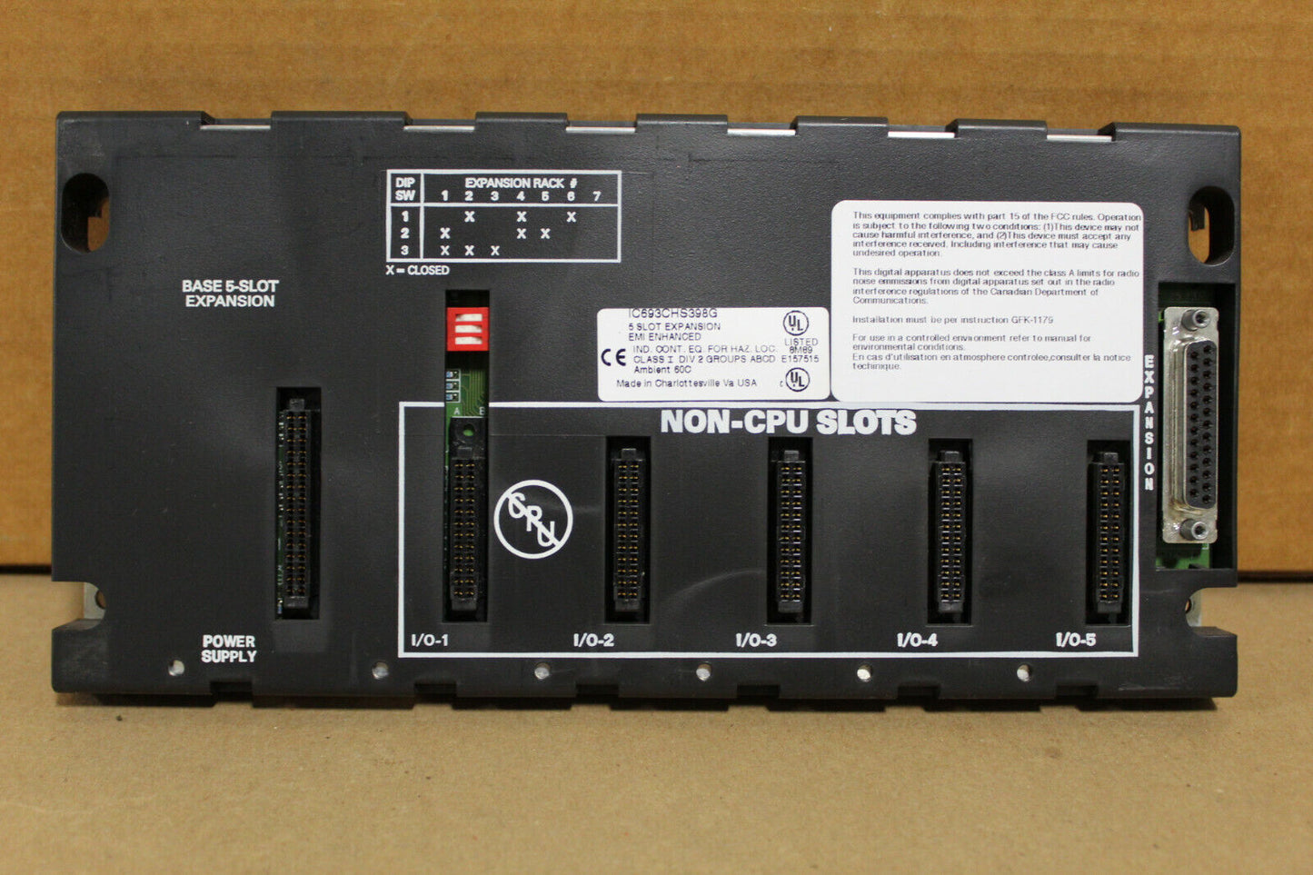 GE Fanuc IC693CHS398G 5 Slot Expansion EMI