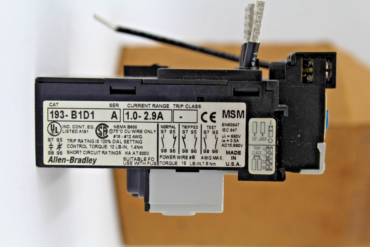 Allen-Bradley 193-B1D1 Overload Relay Ser. A