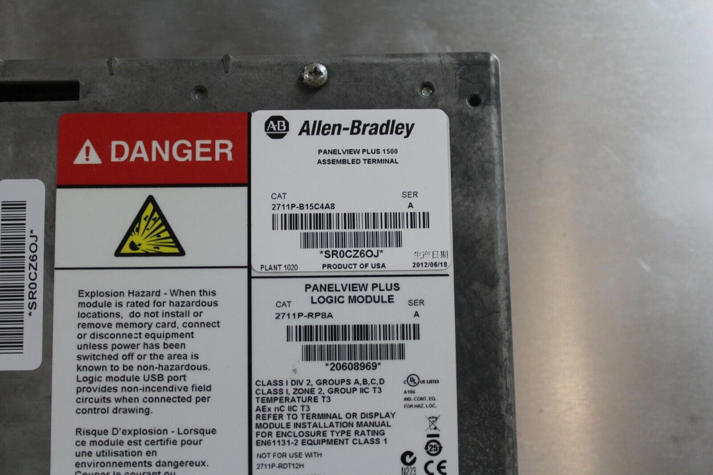 Allen Bradley 2711P-B15C4A8 PanelView Plus 1500