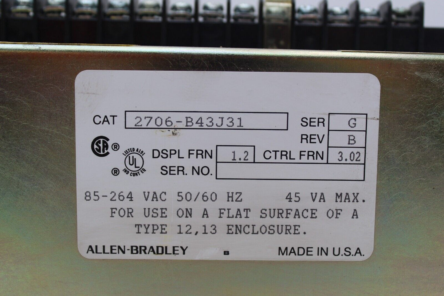 Allen Bradley 2706-B43J31 Dataliner