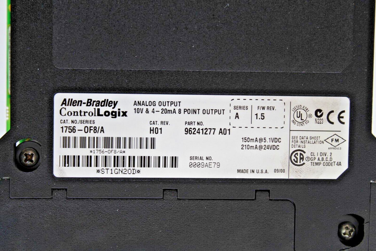 Allen-Bradley 1756-OF8/A ControlLogix 8 Pt Analog Output Module