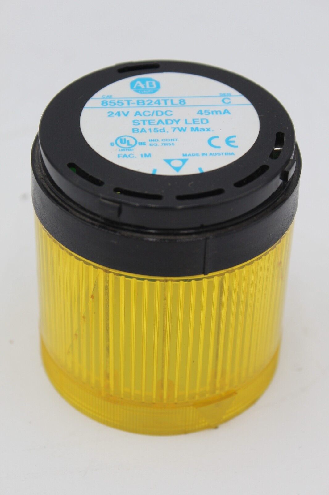 ALLEN-BRADLEY 855T-B24TL8 YELLOW STACK LIGHT