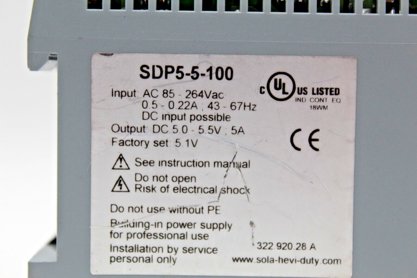 Emerson Sola SDP 5-5-100 Power Supply