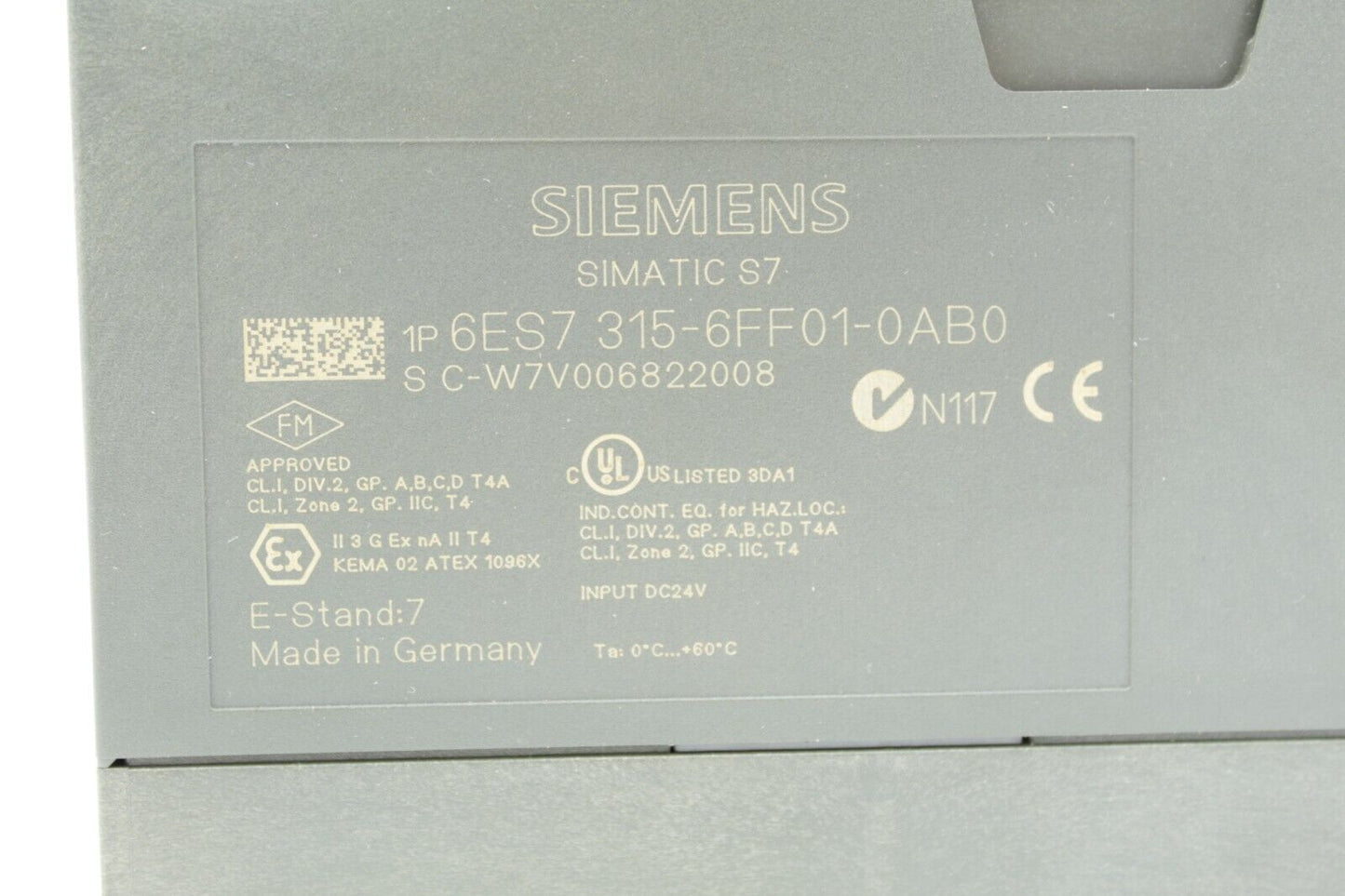 Siemens 6ES7 315-6FF01-0AB0 Simatic S7 Failsafe CPU Module