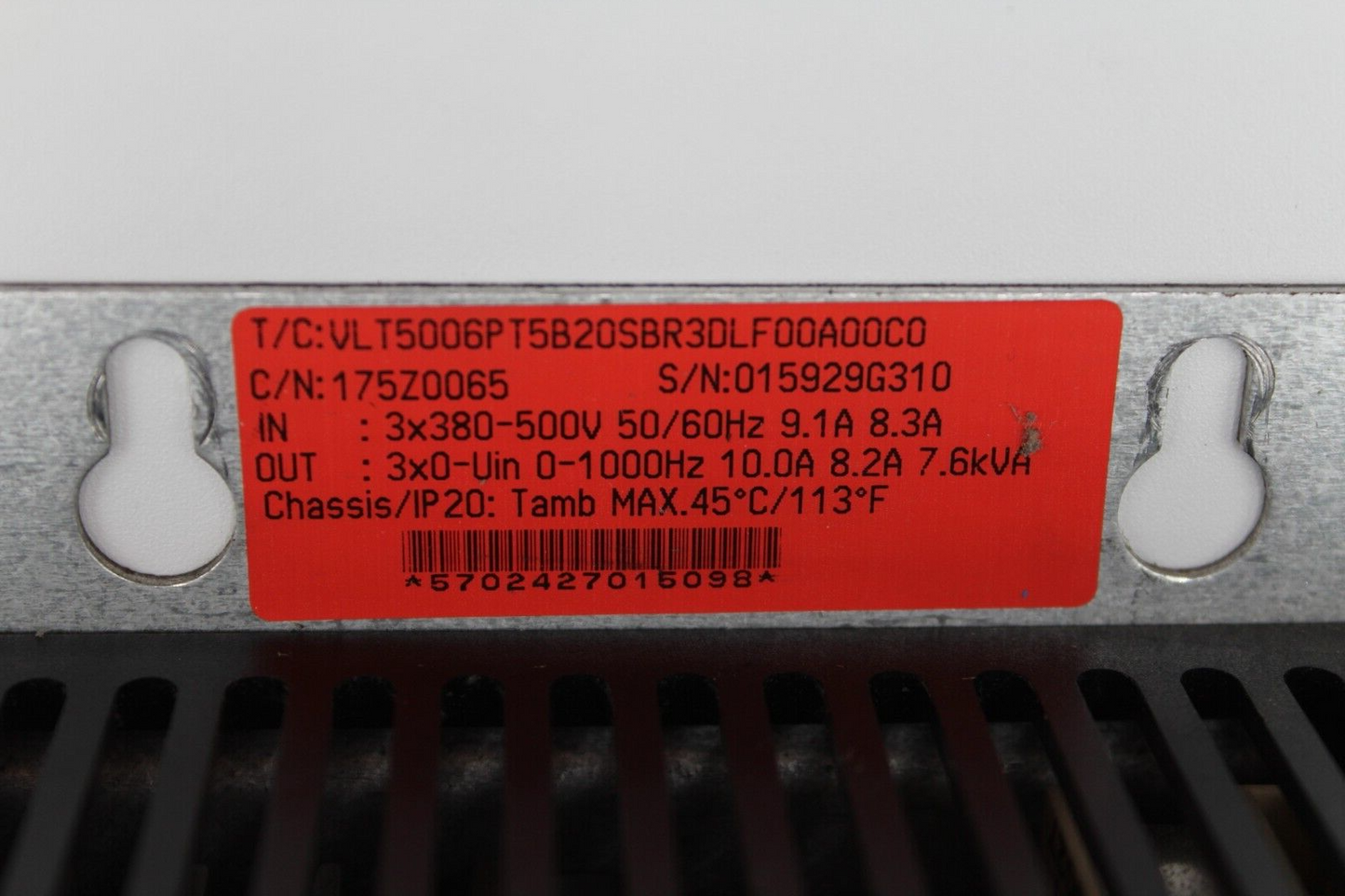 DanFoss VLT5006PT5B20SBR3DLF00A00C0 Variable Speed Drive