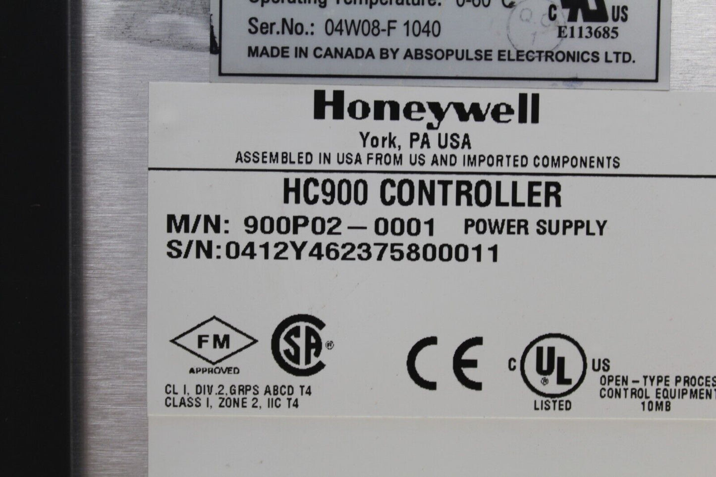 Honeywell 900P02-0001 Power Supply