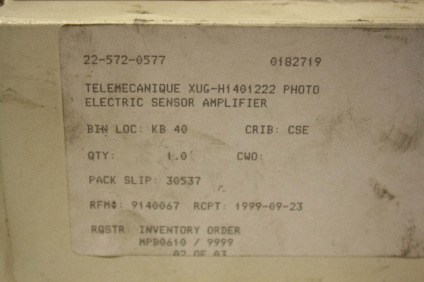 TELEMECANIQUE XUGH1401222 PHOTO ELECTRIC SENSOR AMPLIFIER