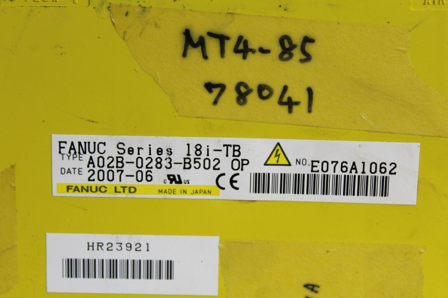 Fanuc 18i-TB A02B-0283-B502 LCD Screen Display