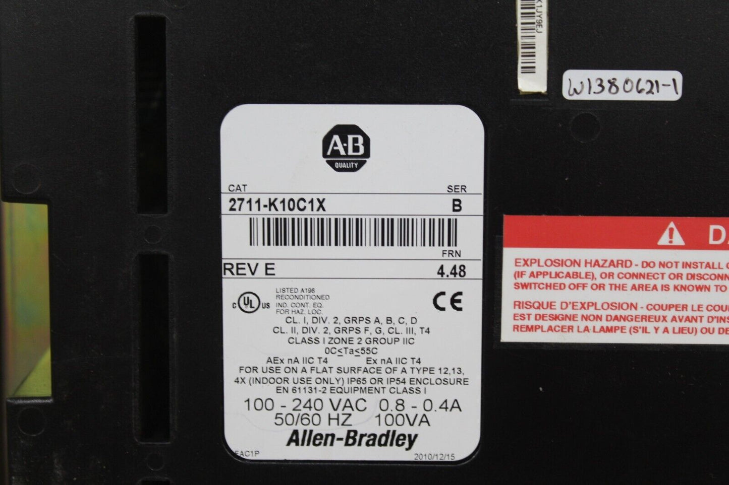 Allen Bradley 2711-K10C1X PanelView 1000