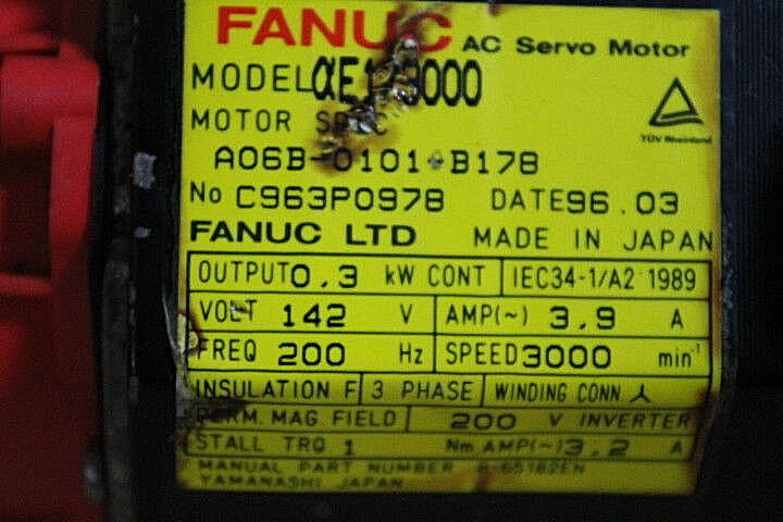 Fanuc A06B-0101-B178 Servo Motor