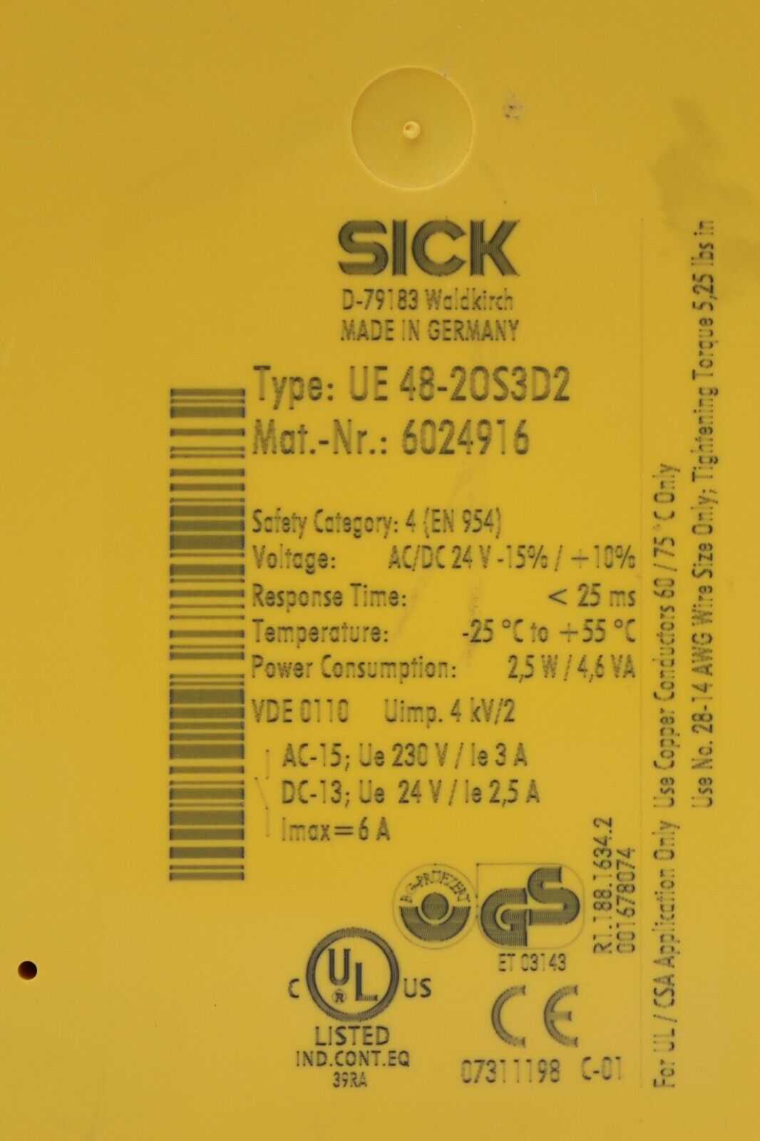 SICK UE 48-20S3D2 Safety Relay