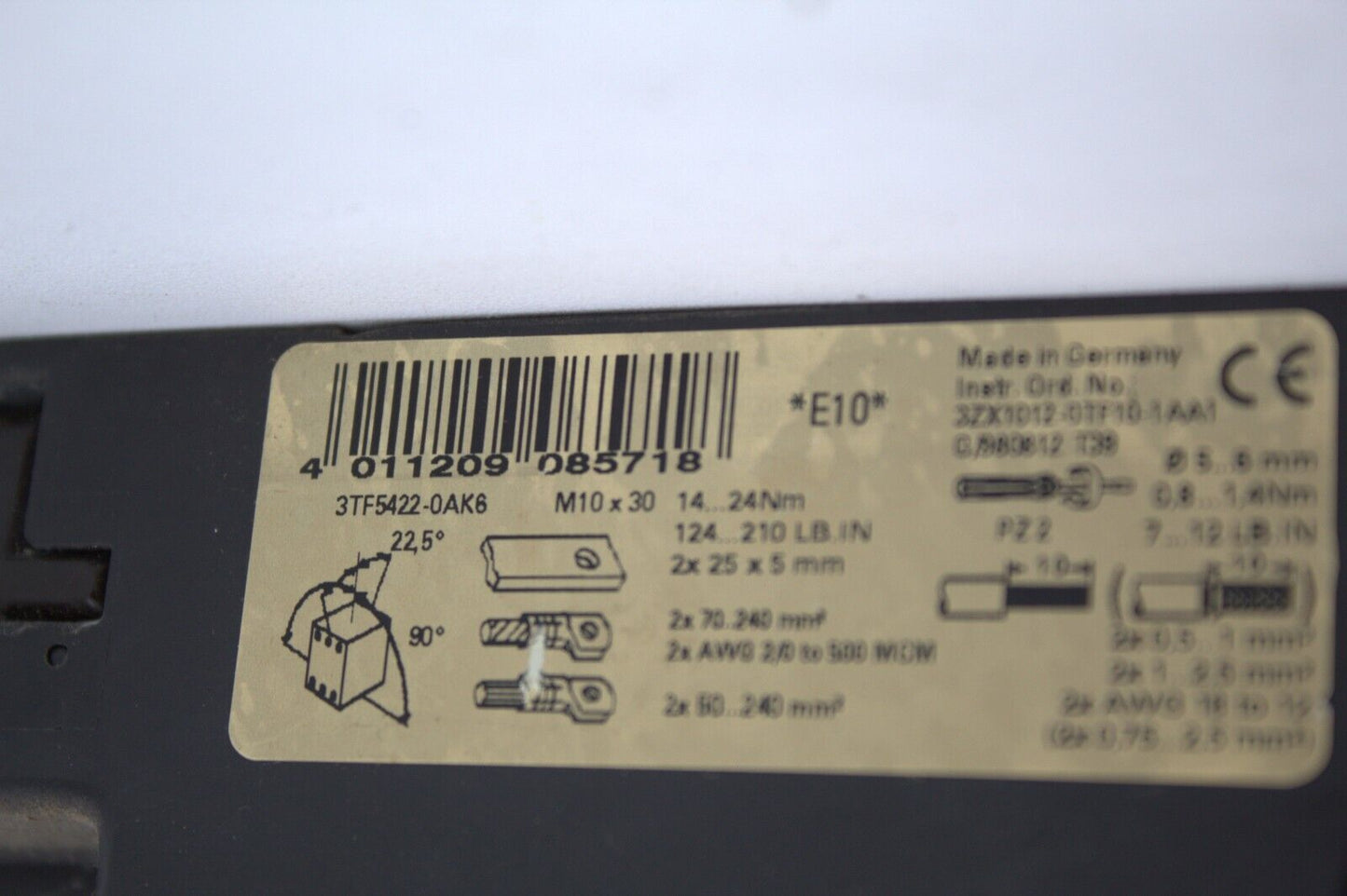 SIEMENS 3TF5422-0AK6 CONTACTOR