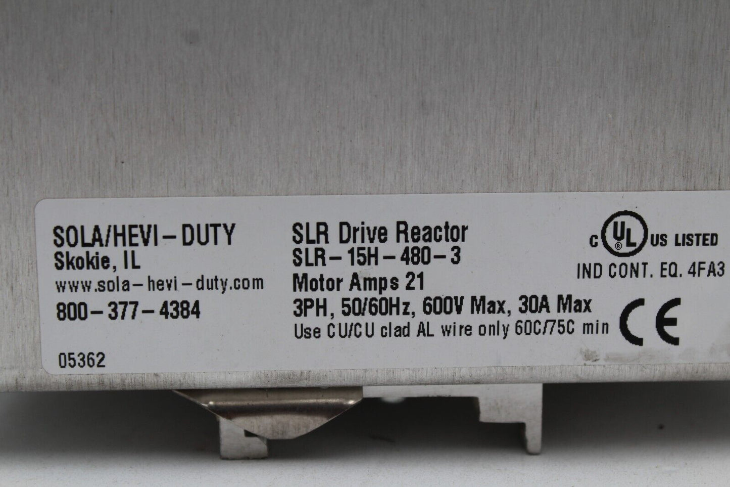 SOLA SLR-15H-480-3 LINE REACTOR