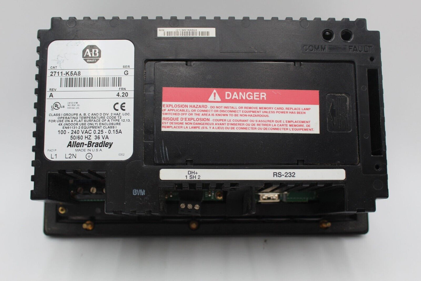 Allen Bradley 2711-K5A8 Ser. G PanelView 550