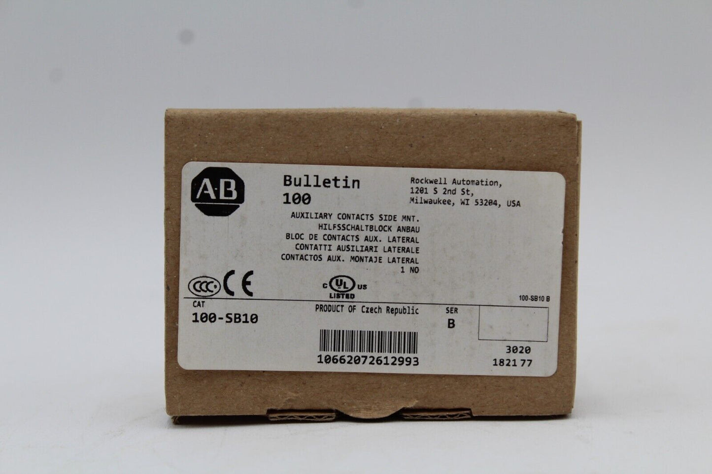 Allen-Bradley 100-SB10 Auxiliary Contact Side Mount (1PC)