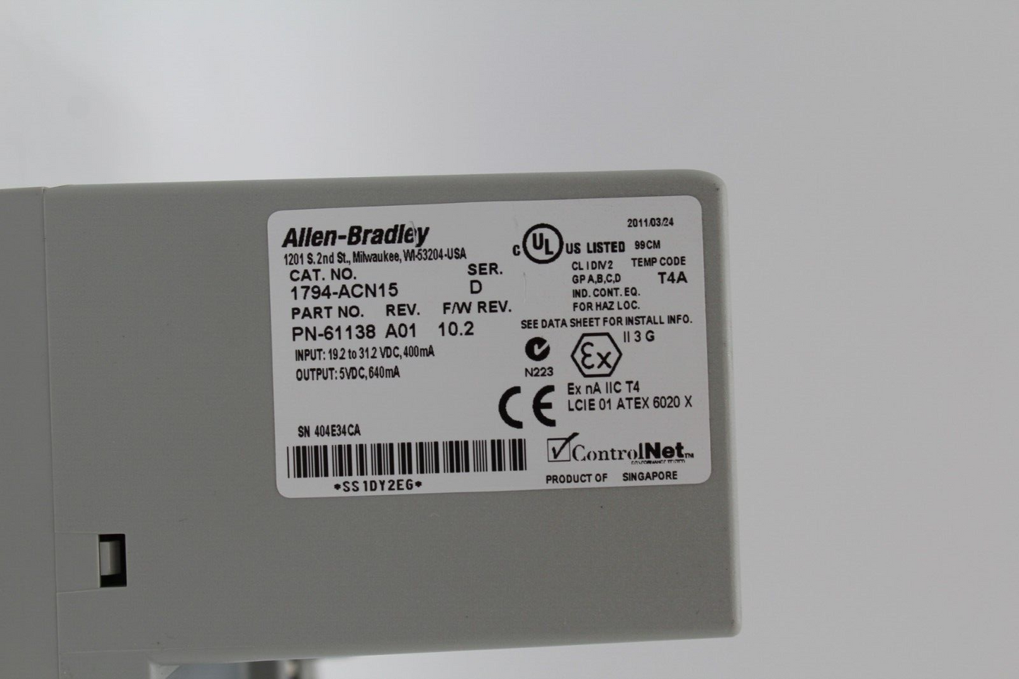 Allen-Bradley 1794-ACN15 Series D PLC Module