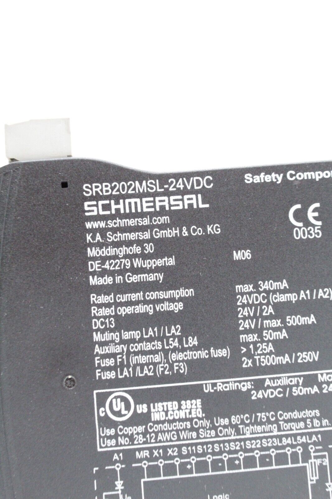 Schmersal SRB202MSL-24VDC Safety Relay (Missing Some Wire Harnesses)