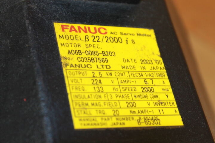 FANUC A06B-0085-B203 MOTOR