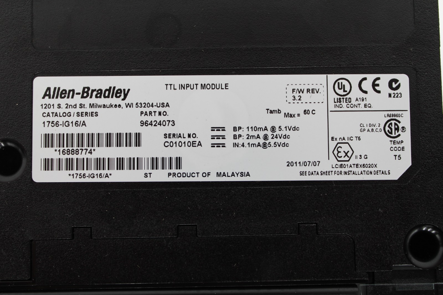 Allen-Bradley 1756-IG16 / A ControlLogix DC Input Module