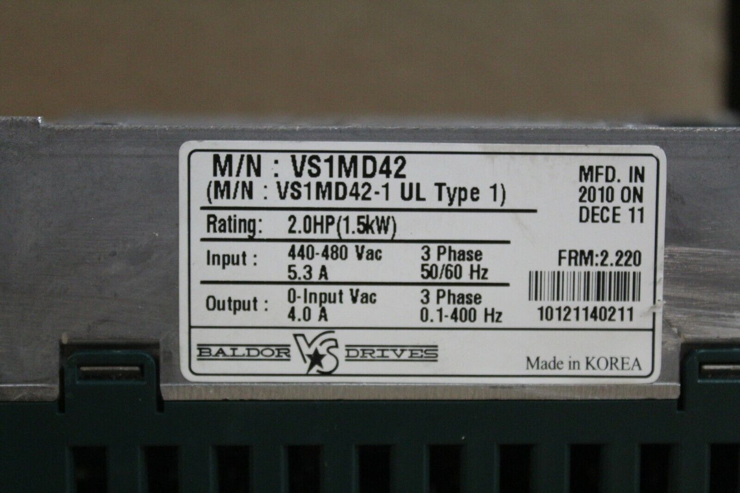 Baldor VS1MD42 Motor Drive