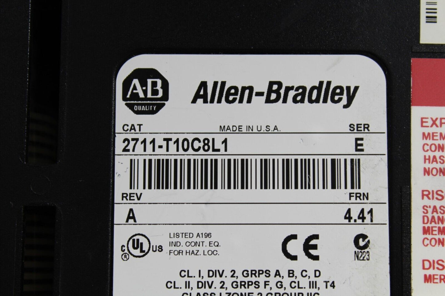 Allen Bradley 2711-T10C8L1 PanelView 1000