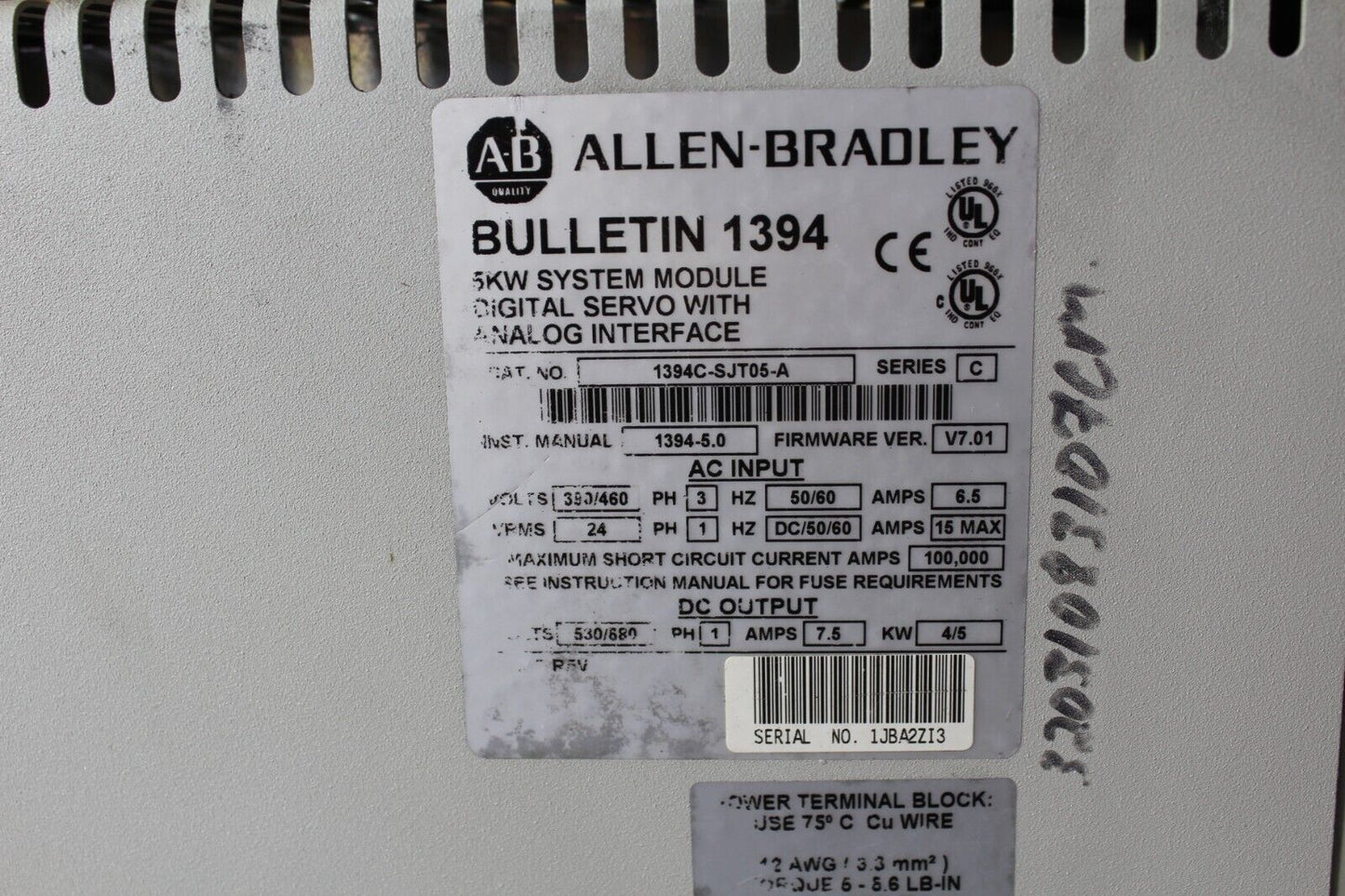 Allen-Bradley 1394C-SJT05-A Digital Servo w/ Interface (Broken Tab)