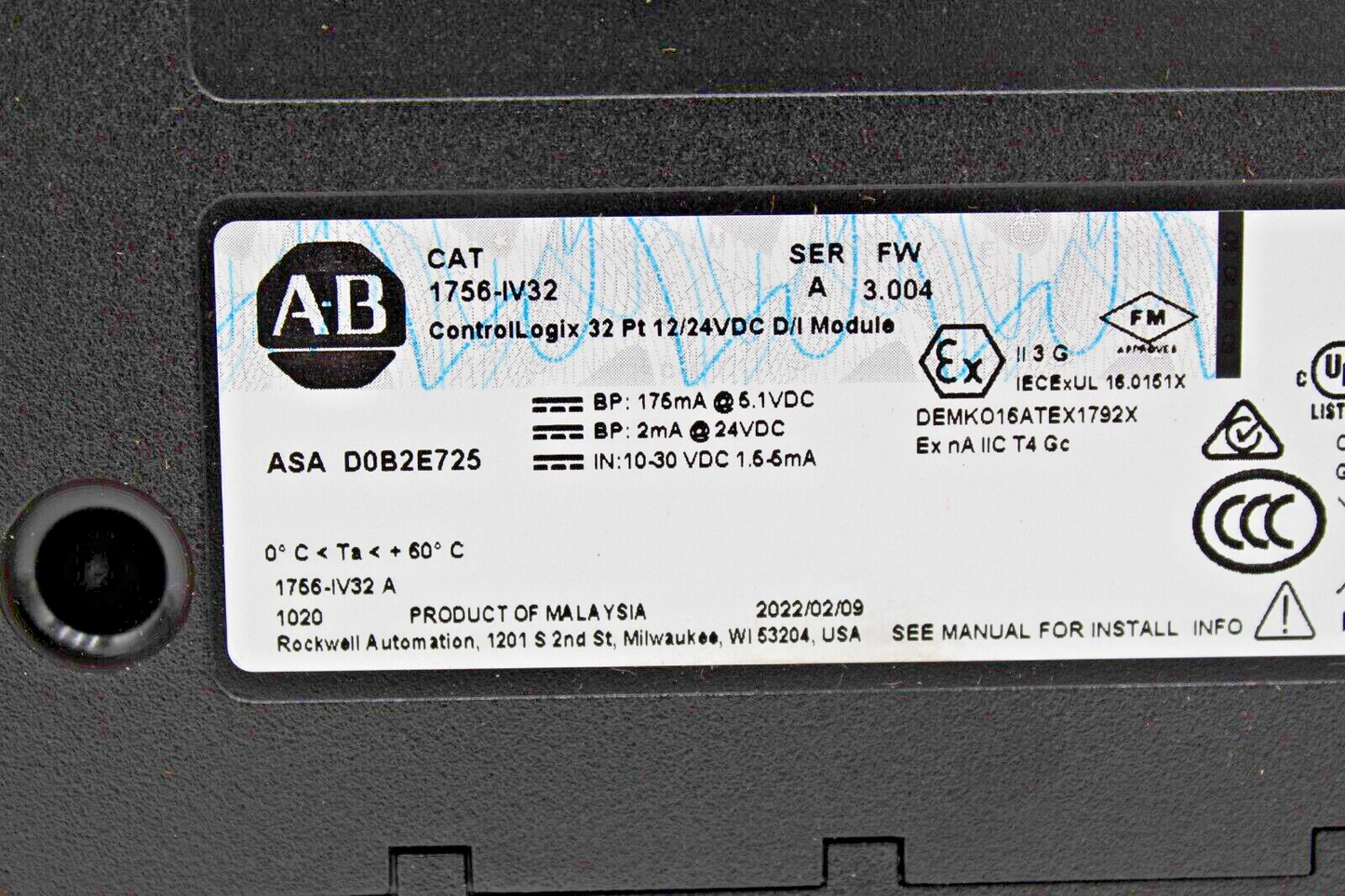 Allen-Bradley 1756-IV32 ControlLogix 32 Pt. D/I Module