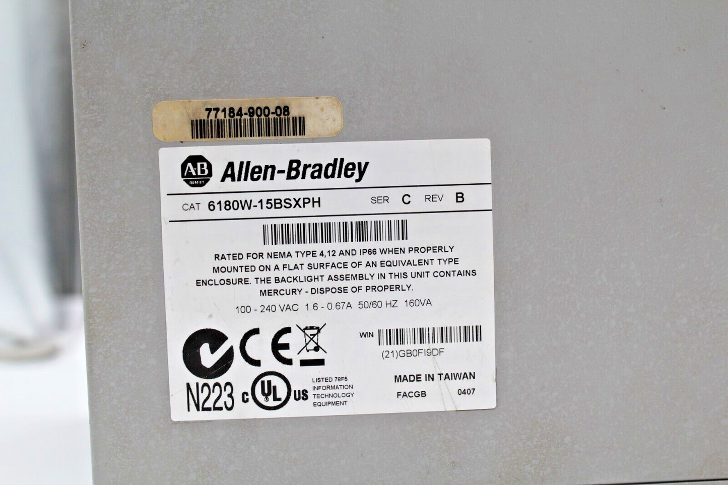 Allen-Bradley 6180W-15BSXPH Versaview 1500W