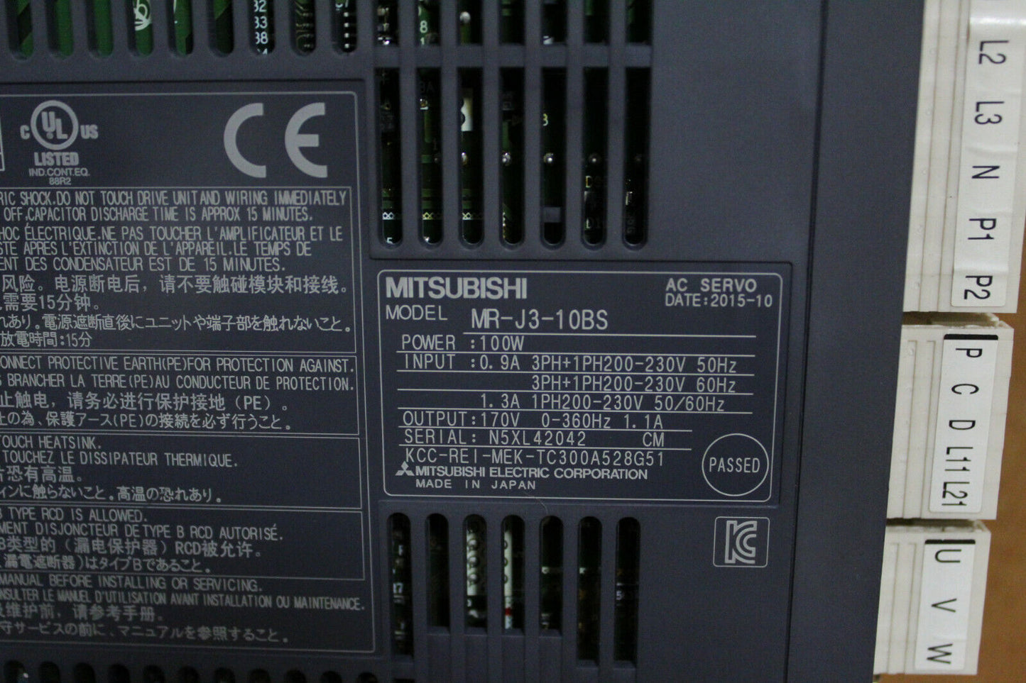 Mitsubishi MR-J3-10BS AC Servo Drive