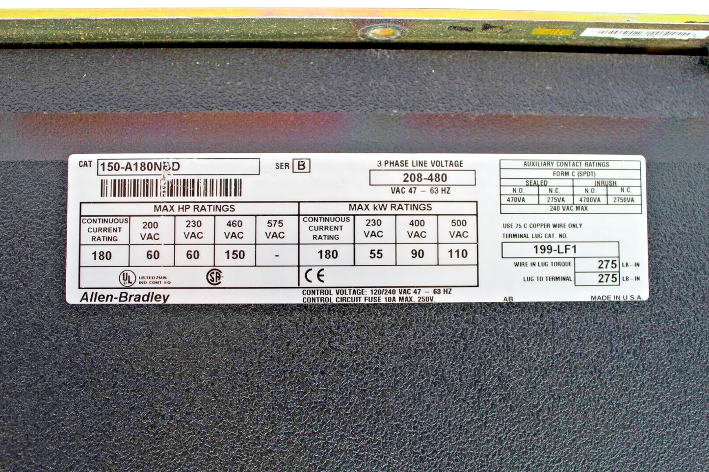 Allen-Bradley 150-A180NBD SMC Plus Smart Motor Controller