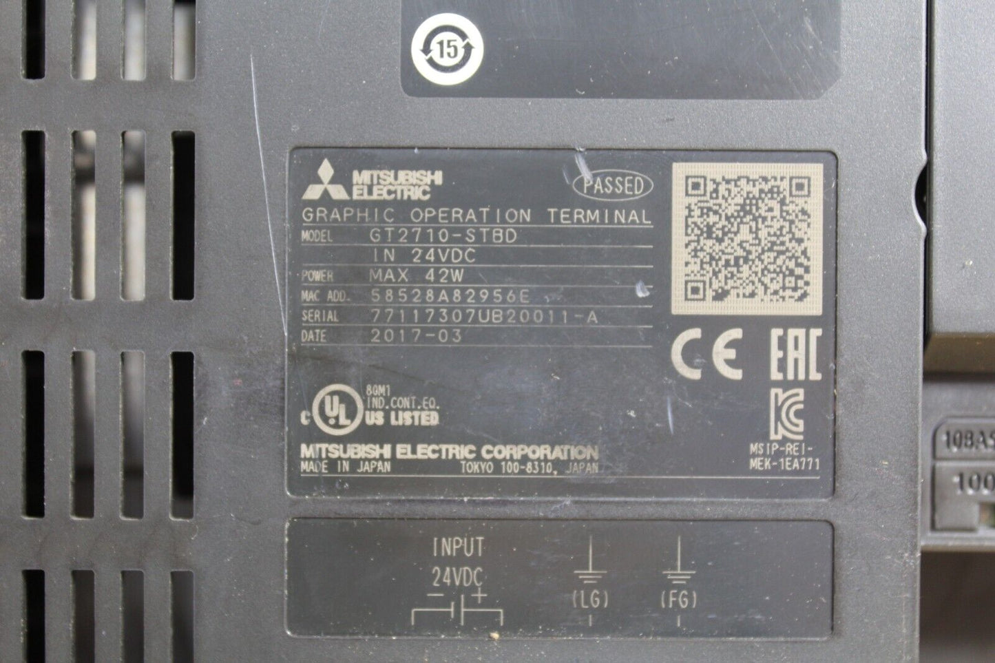 Mitsubishi Electric GT2710-STBD Touch Screen