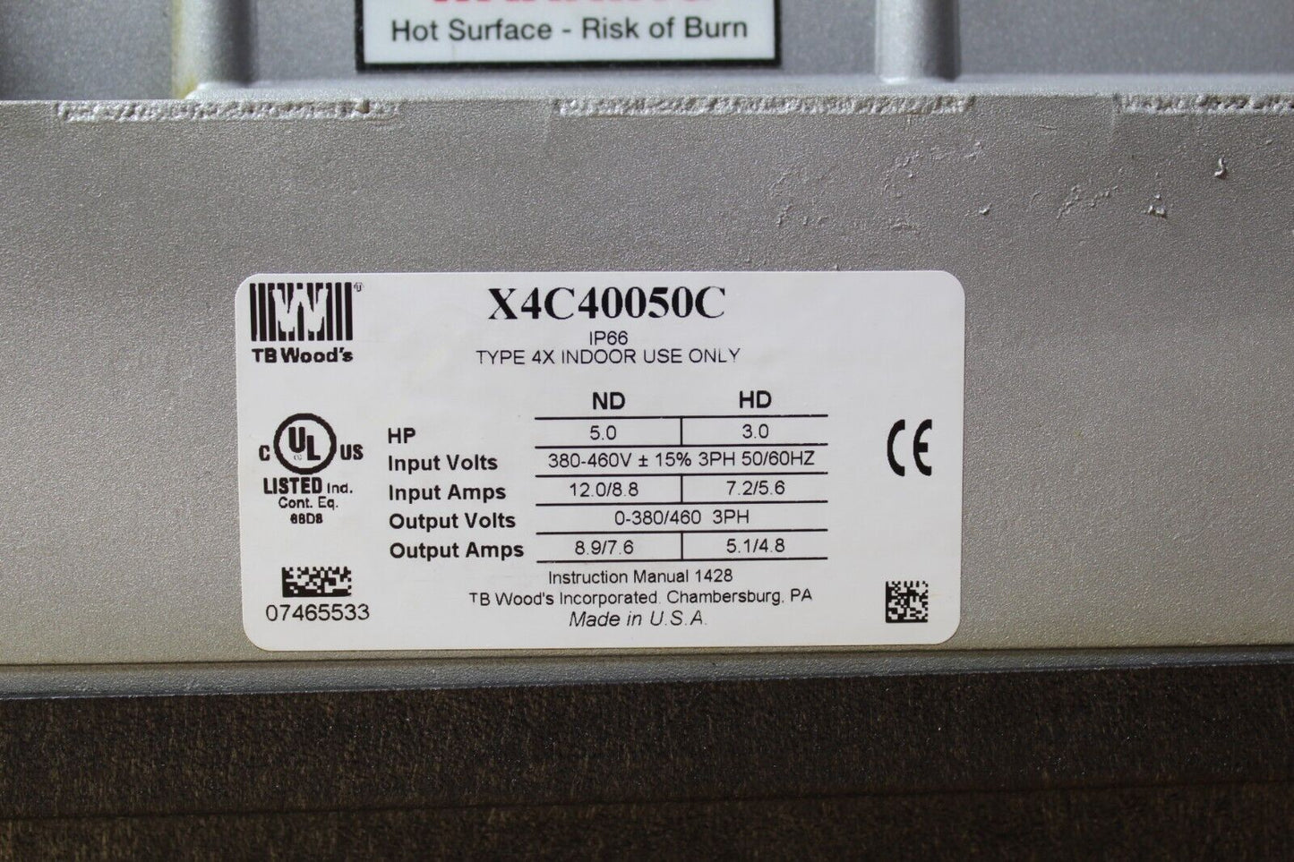 TB Woods X4C40050C 5 HP AC Drive