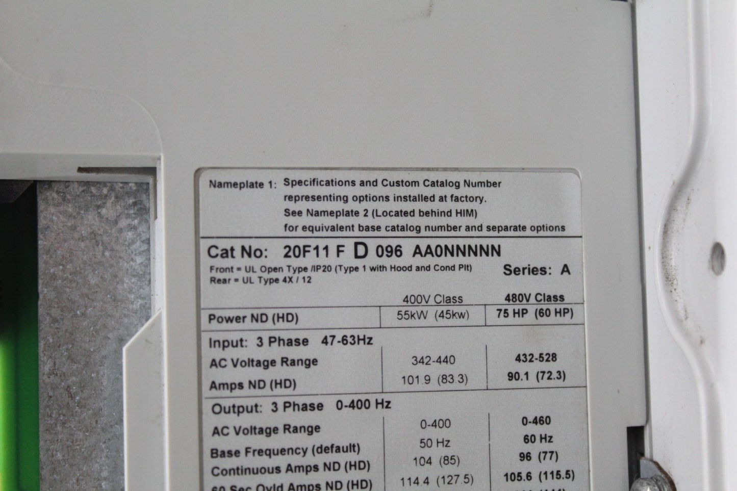 Allen Bradley 20F11FD096AA0NNNNN PowerFlex 753 *No Cover