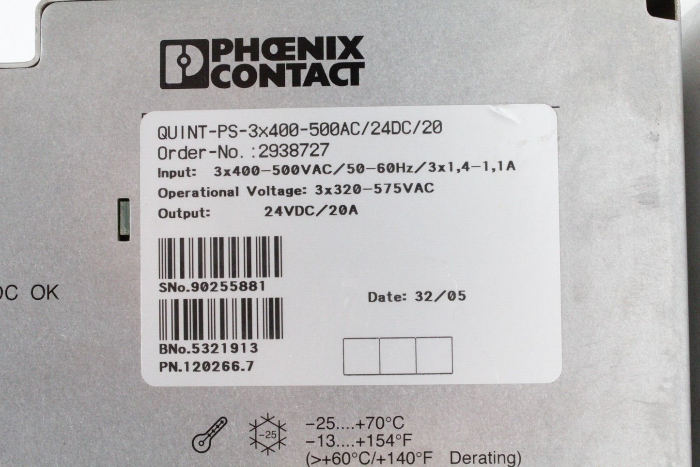Phoenix Contact QUINT-PS-3x400-500AC/24DC/20 Power Supply