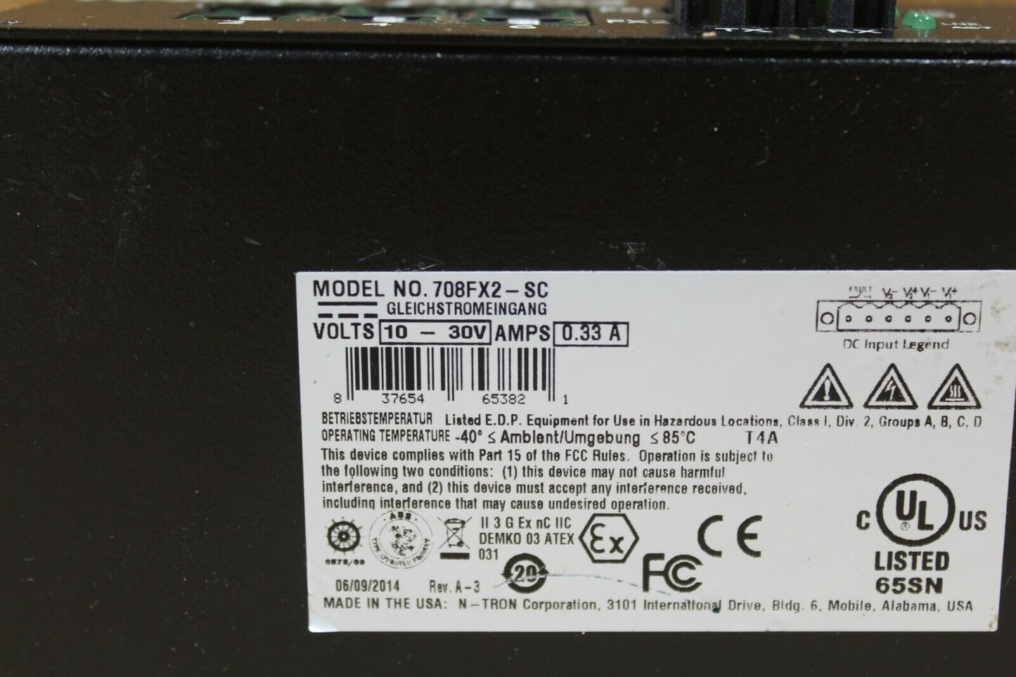 N-Tron 708FX2-SC Ethernet Switch