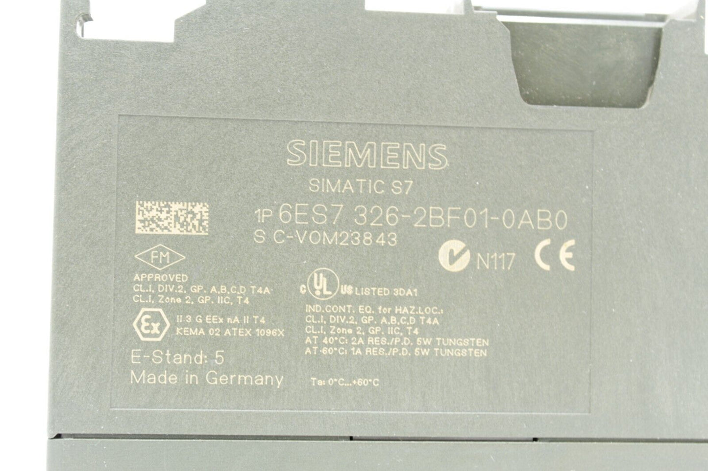 Siemens 6ES7 326-2BF01-0AB0 Simatic S7 Digital Output Module w/Diagnostic Alarm