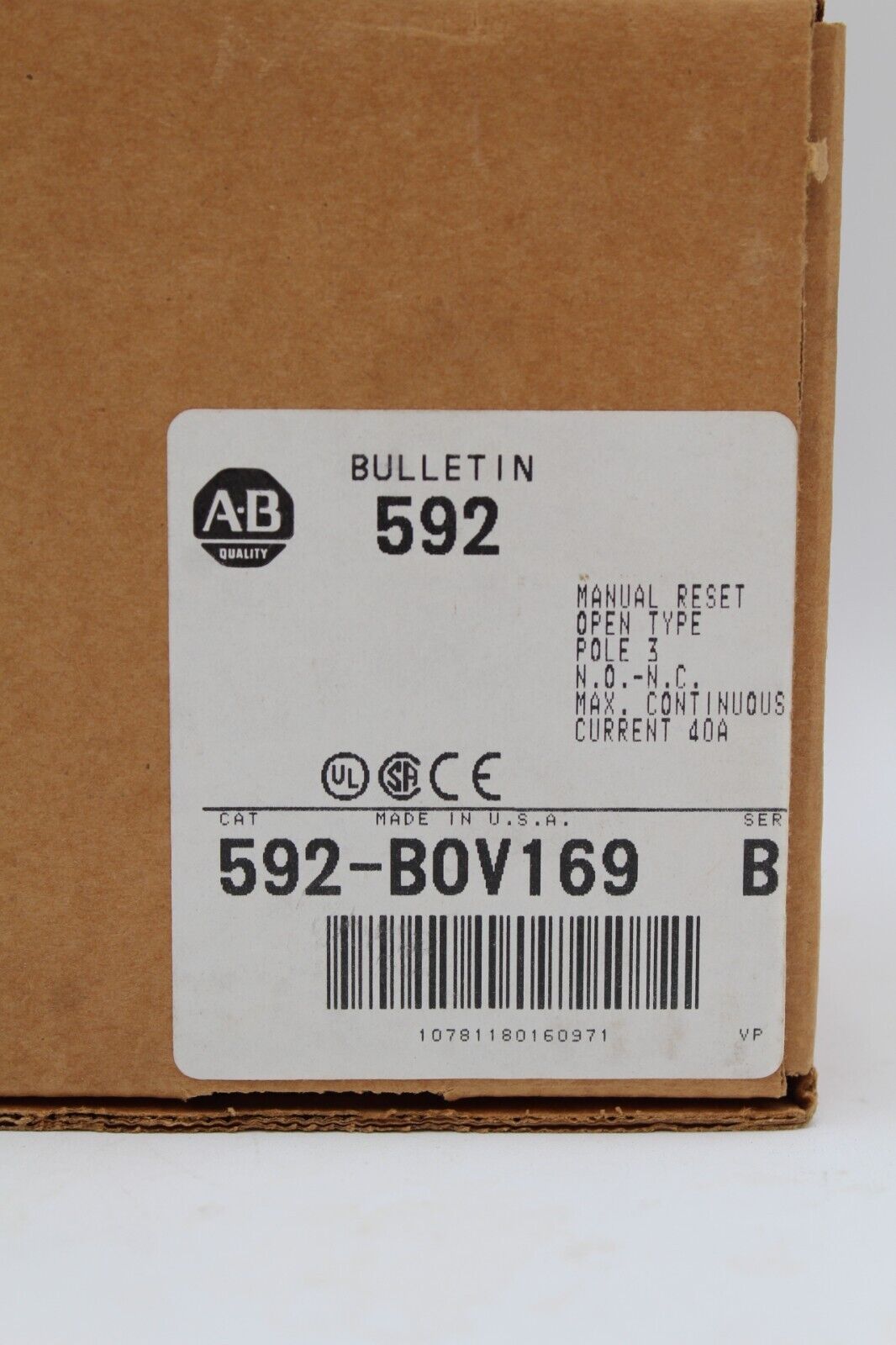 Allen-Bradley 592-BOV169 Overload Relay Unit