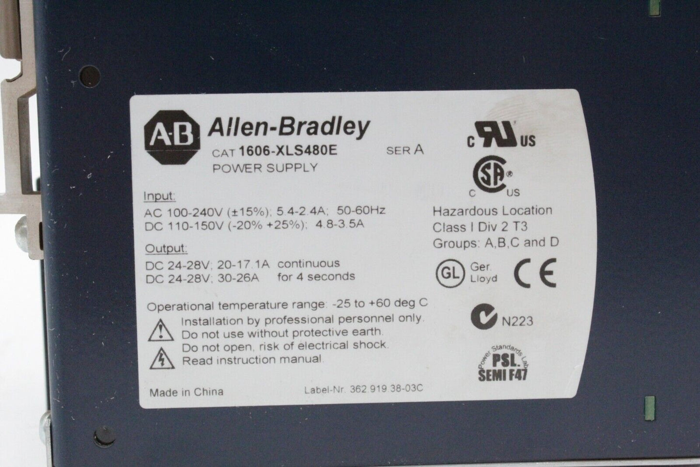Allen-Bradley 1606-XLS480E Power Supply