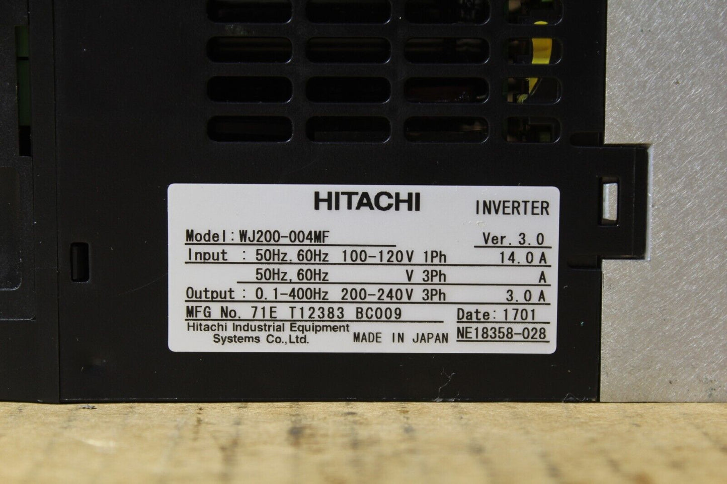 Hitachi WJ200-004MF Inverter