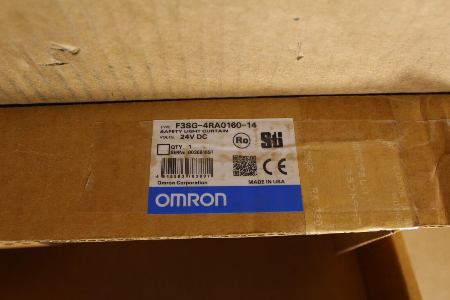 Omron F3SG-4RA0160-14 Safety Light Curtain