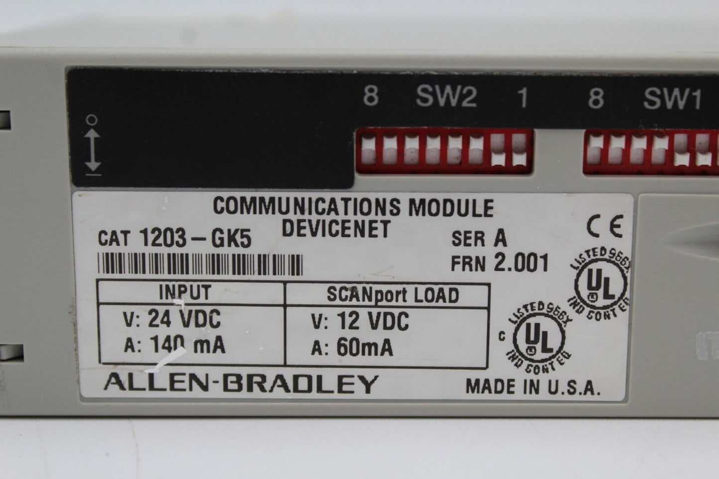 Allen-Bradley 1203-GK5 DeviceNet Communications Module (Broken Din Rail Mount)