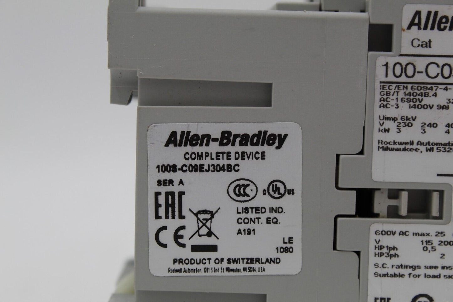 Allen-Bradley 100S-C09EJ304BC Complete Safety Contactor