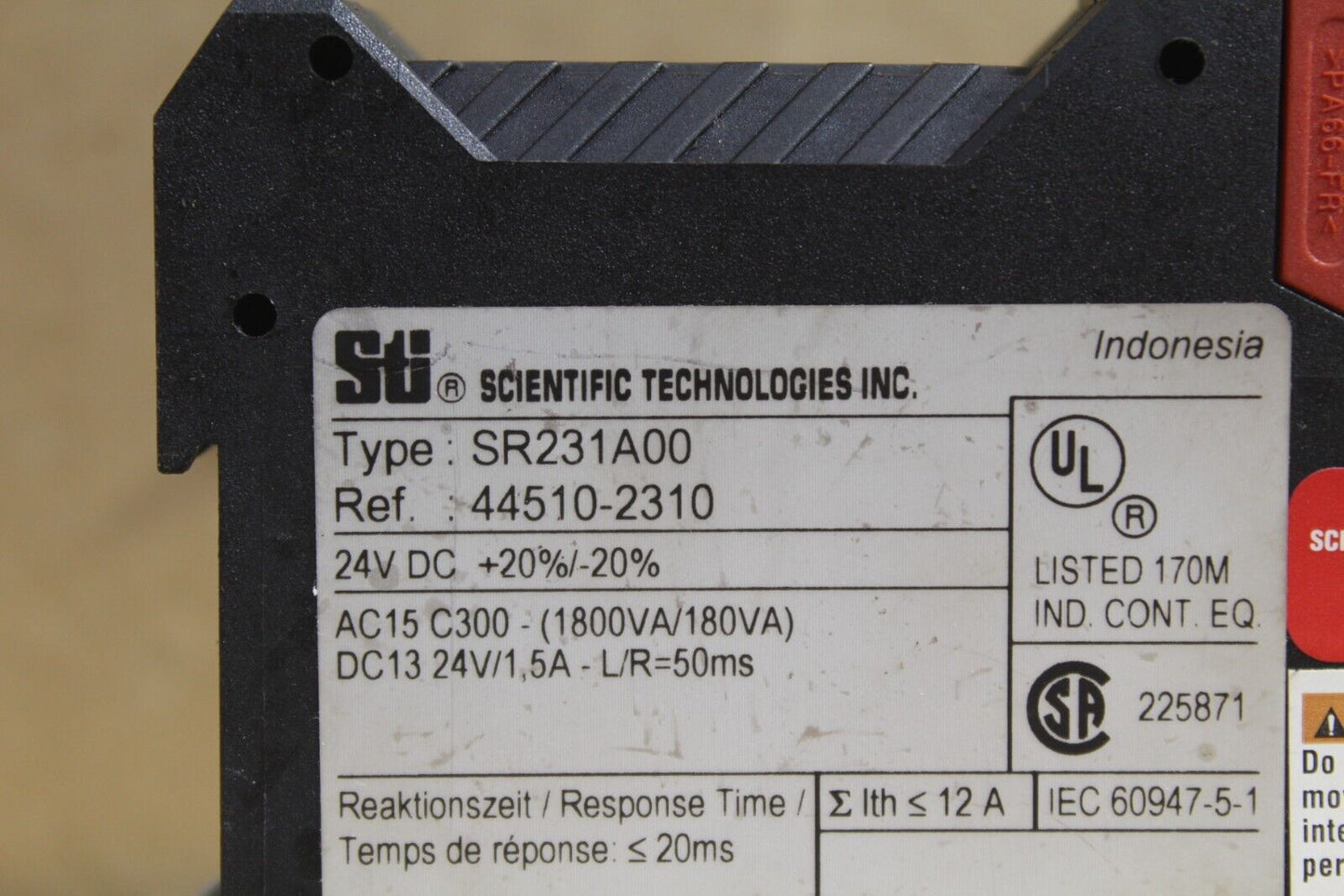 STI SR231A00 Safety Relay