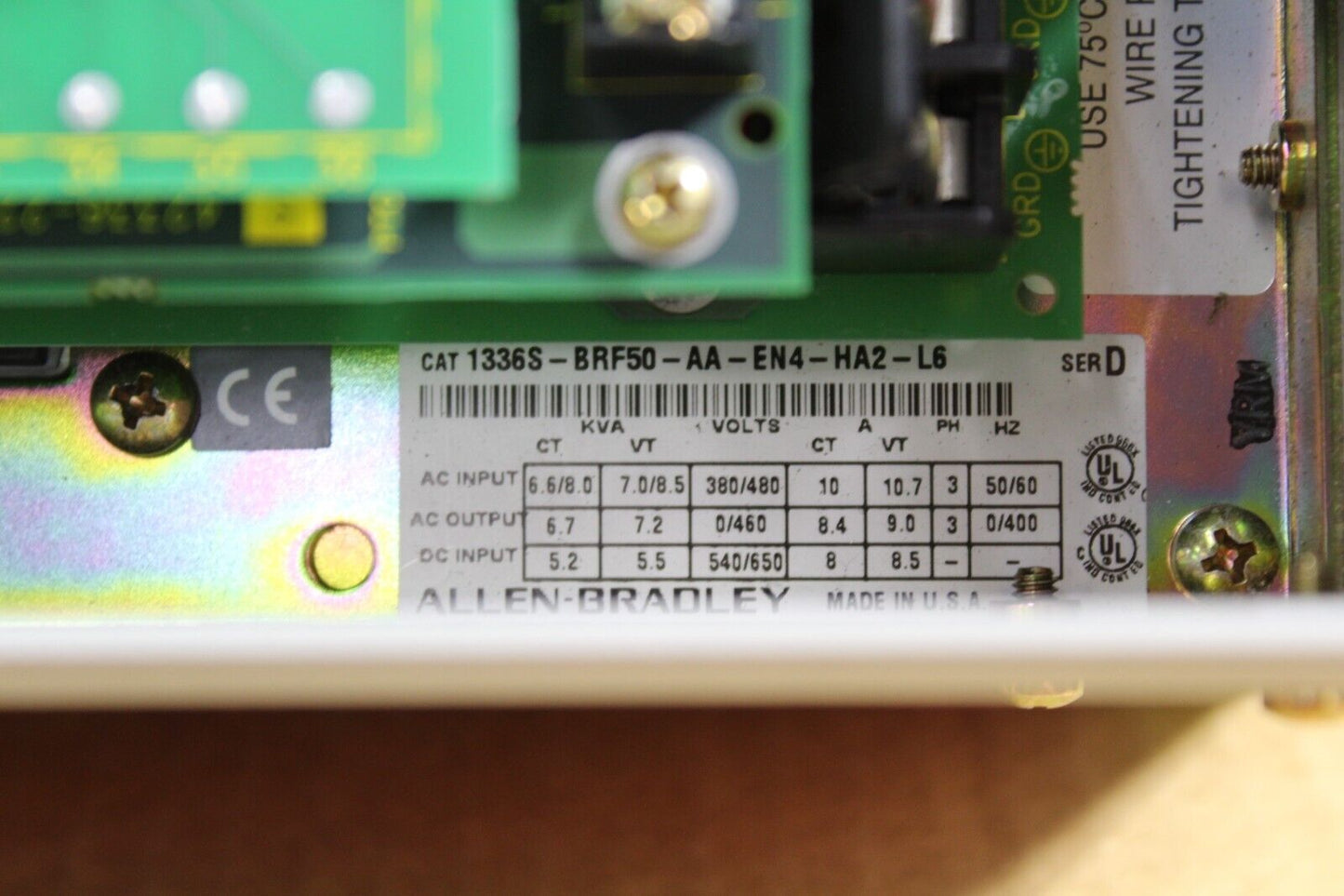 Allen-Bradley 1336S-BRF50-AA-EN4-HA2-L6 Drive (No Front Cover)