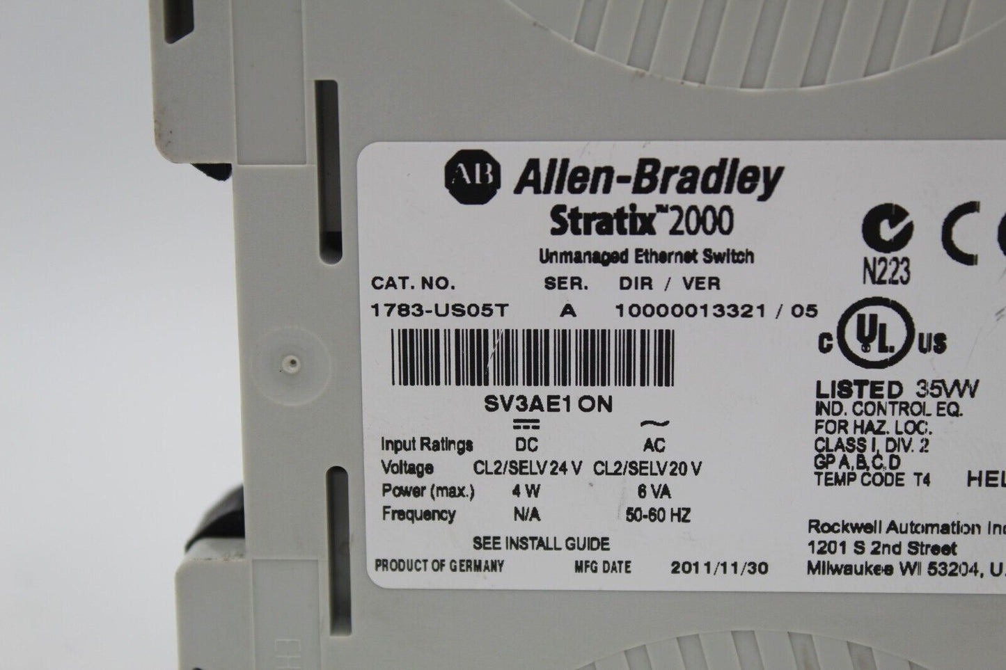 Allen-Bradley 1783-US05T Stratix 2000 Unmanaged Ethernet Switch