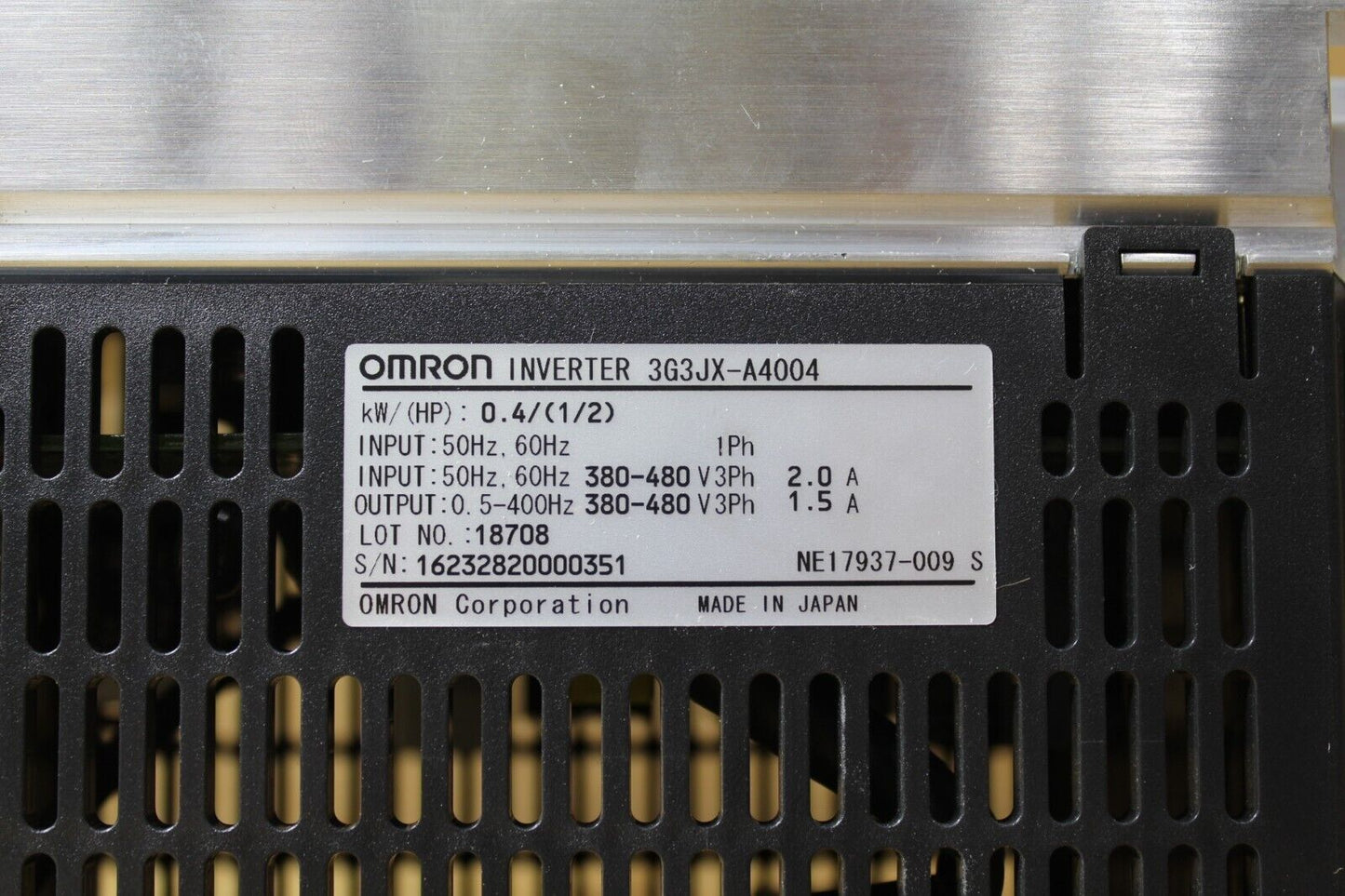 Omron 3G3JX-A4004 SysDrive Inverter (No Cover)