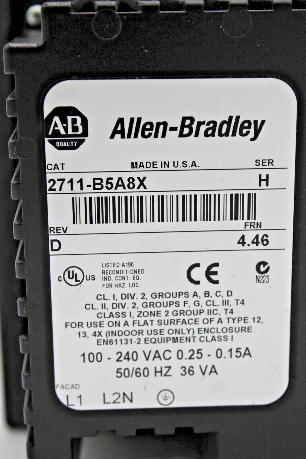 Allen-Bradley 2711-B5A8X PanelView 550 Operator Interface Panel