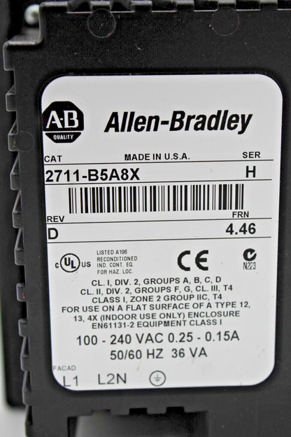 Allen-Bradley 2711-B5A8X PanelView 550 Operator Interface Panel